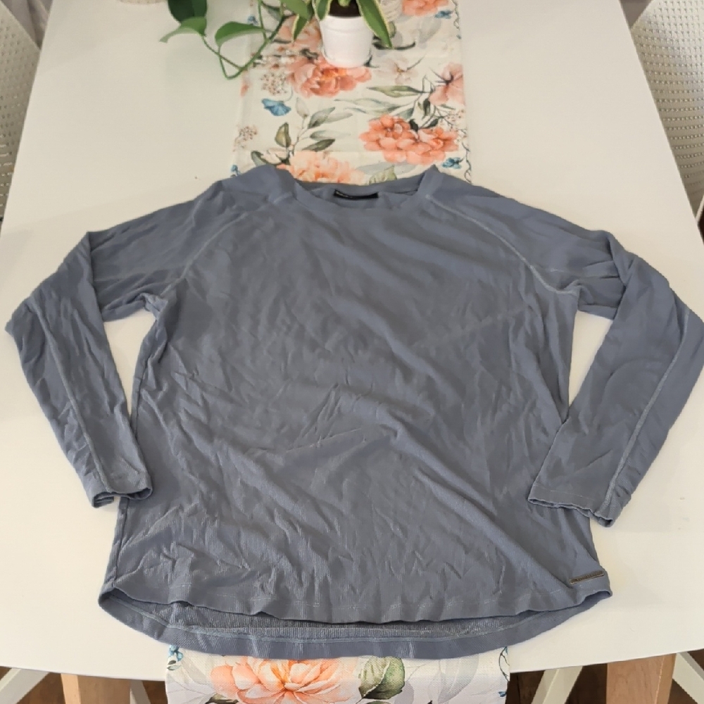 Alphalete Men's Raglan Long Sleeve Top in Slate Gray